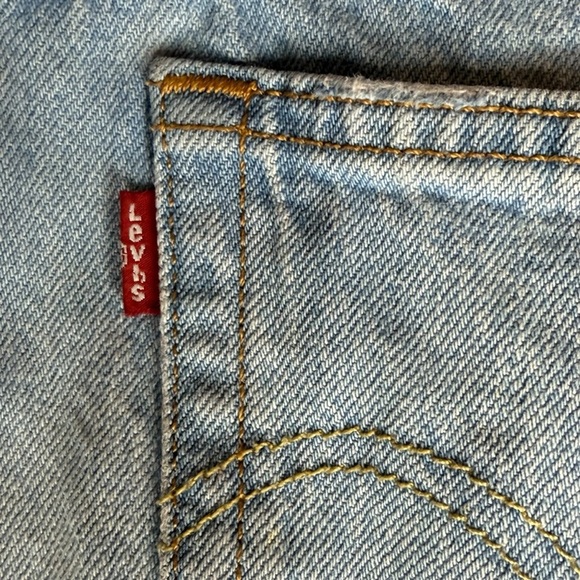 Levi's Strauss 501 Blue Distressed Jean Shorts W25 - Picture 4 of 9